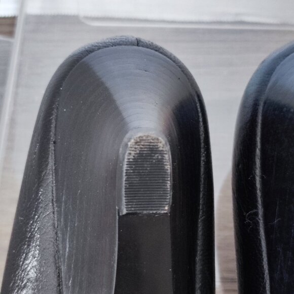 Nine West Comfort Wedge Pumps Size 7 Black Leather Minimalist Dress Shoes - Picture 12 of 12